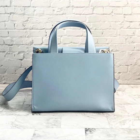 NWOT Emporio Armani Square Leather Satchel - Picture 3 of 11